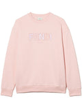 FENDI KIDS Logo Sweatshirt Pink - MAISONDEFASHION.COM