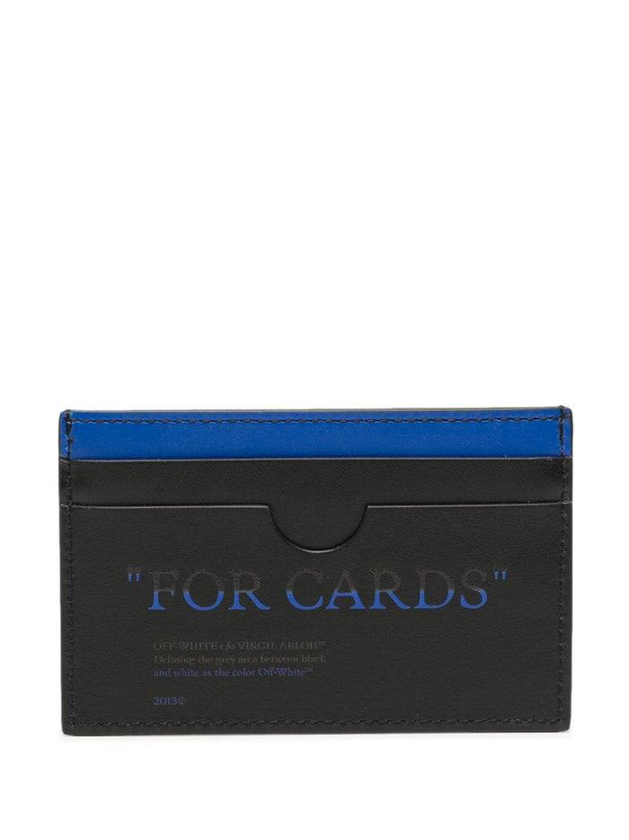 OFF-WHITE MEN "For Cards" Bookish Card Holder Black/Blue - MAISONDEFASHION.COM