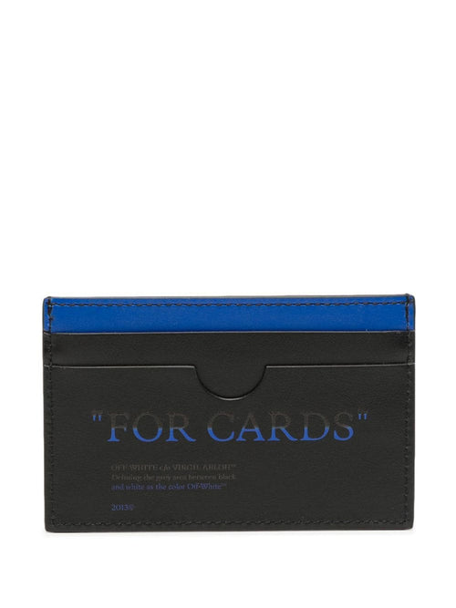 OFF-WHITE MEN "For Cards" Bookish Card Holder Black/Blue - MAISONDEFASHION.COM