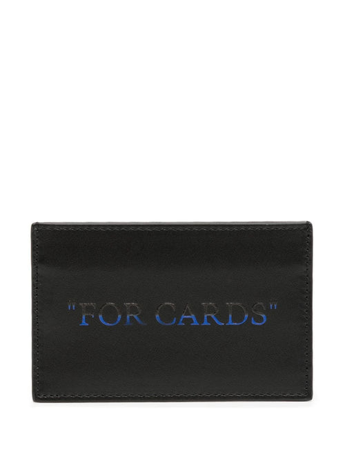 OFF-WHITE MEN "For Cards" Bookish Card Holder Black/Blue - MAISONDEFASHION.COM