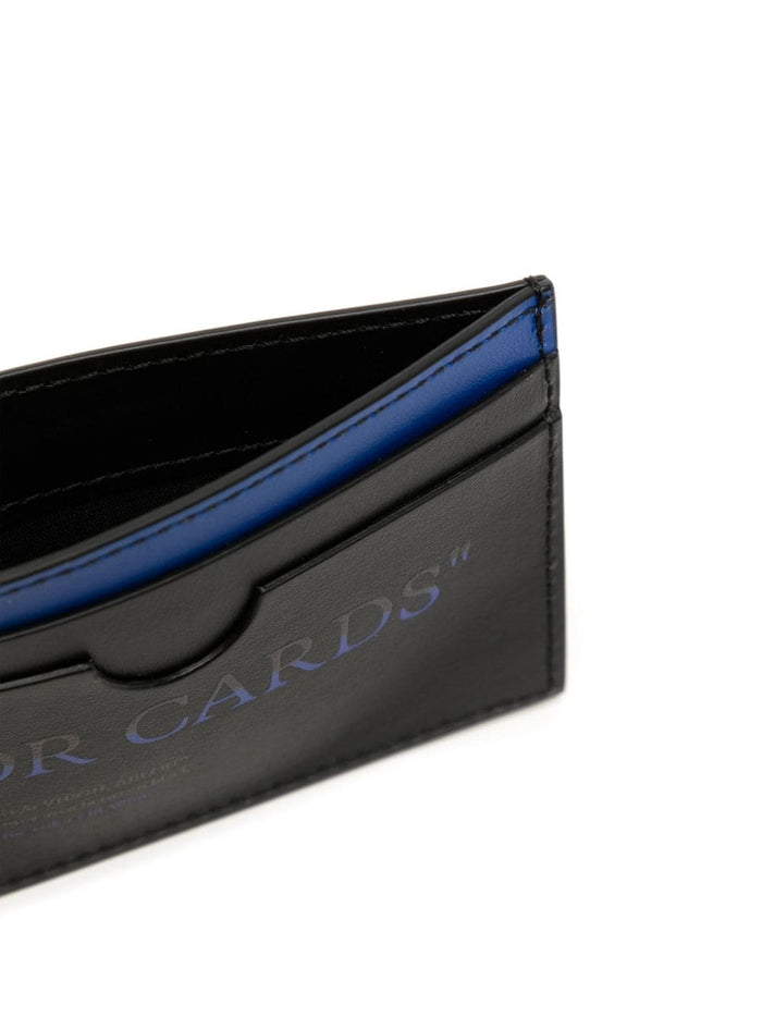 OFF-WHITE MEN "For Cards" Bookish Card Holder Black/Blue - MAISONDEFASHION.COM