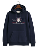 GANT Archive Shield Hoodie Evening Blue - MAISONDEFASHION.COM