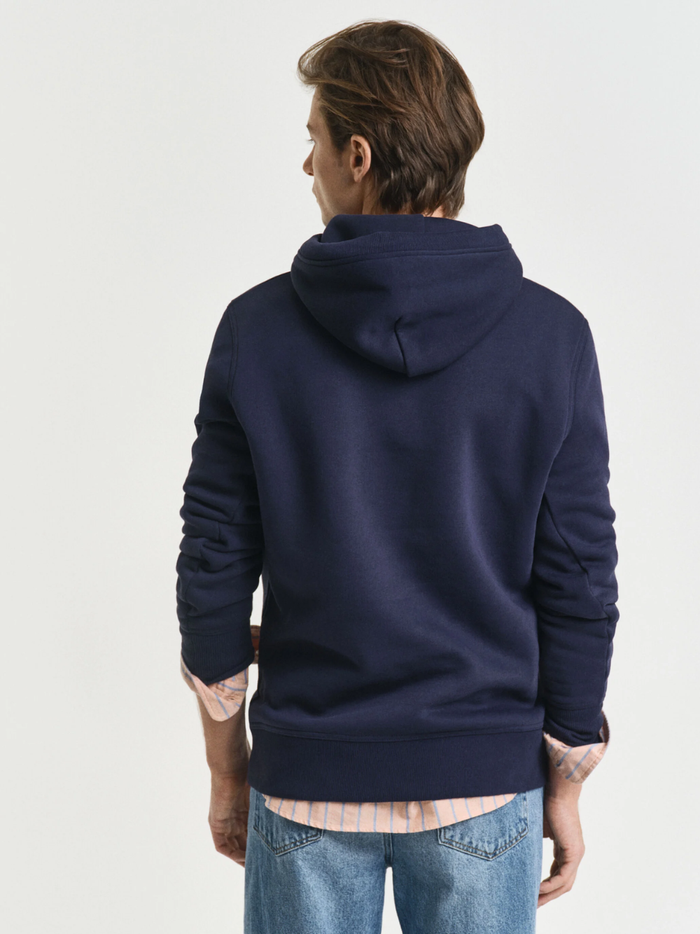 GANT Archive Shield Hoodie Evening Blue - MAISONDEFASHION.COM