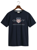 GANT Archive Shield T-Shirt Evening Blue - MAISONDEFASHION.COM