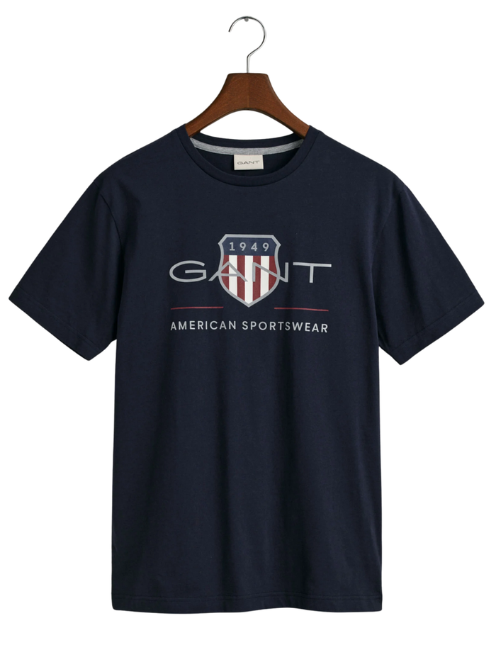 GANT Archive Shield T-Shirt Evening Blue - MAISONDEFASHION.COM