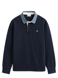 GANT Chambray Collar Heavy Rugger Evening Blue - MAISONDEFASHION.COM