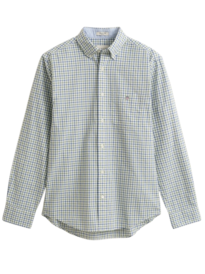 GANT Checked Classic Poplin Shirt Herb Green - MAISONDEFASHION.COM