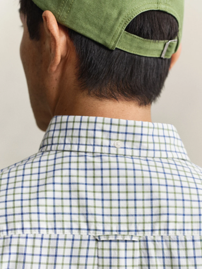 GANT Checked Classic Poplin Shirt Herb Green - MAISONDEFASHION.COM