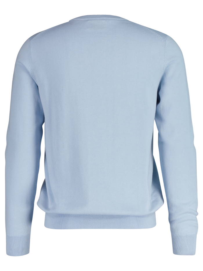 GANT Classic Cotton Crew Neck Sweater Fresh Blue - MAISONDEFASHION.COM