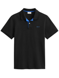 GANT Contrast Piqué Polo Shirt Black - MAISONDEFASHION.COM