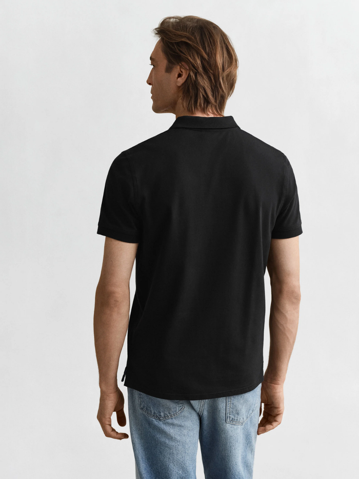 GANT Contrast Piqué Polo Shirt Black - MAISONDEFASHION.COM
