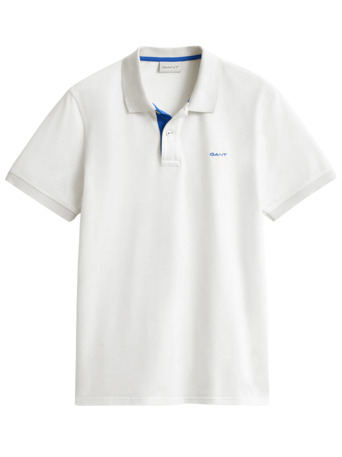 GANT Contrast Piqué Polo Shirt Eggshell - MAISONDEFASHION.COM