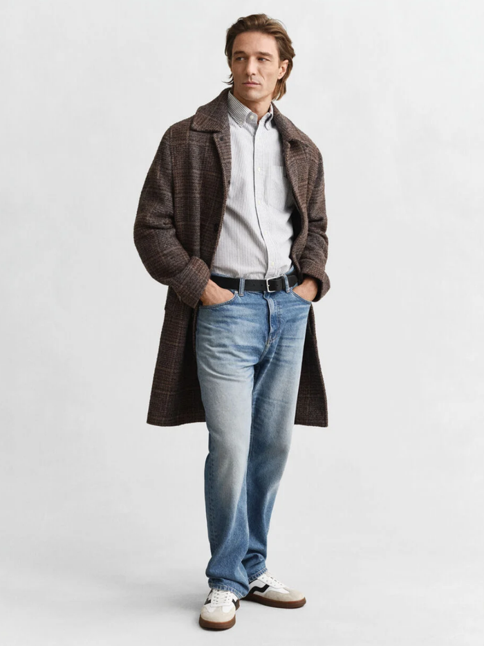 GANT Regular Fit Banker Stripe Classic Oxford Shirt Persian Blue - MAISONDEFASHION.COM
