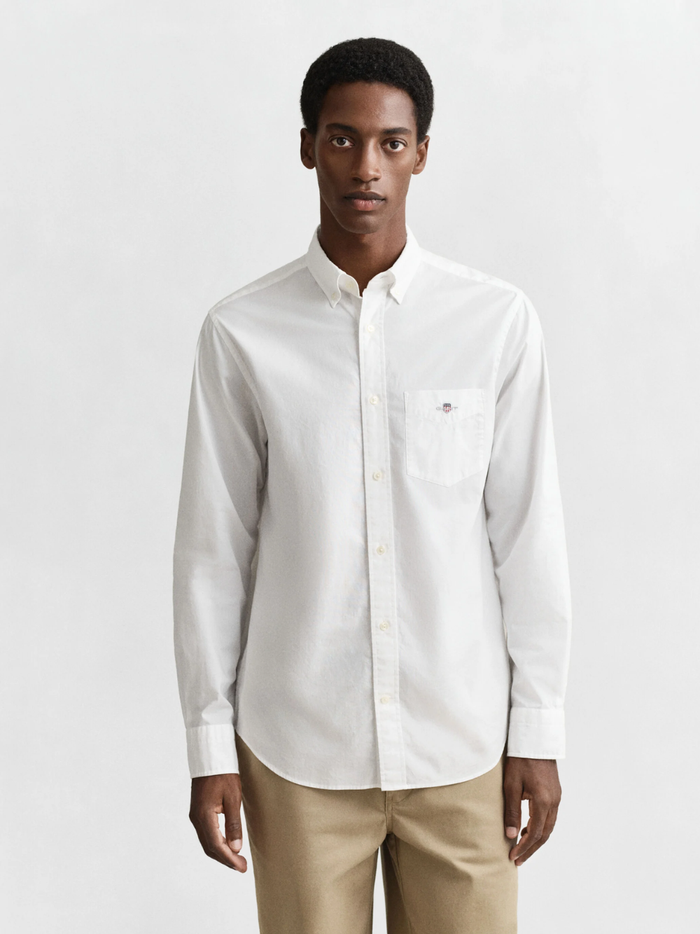 GANT Regular Fit Classic Poplin Shirt White - MAISONDEFASHION.COM