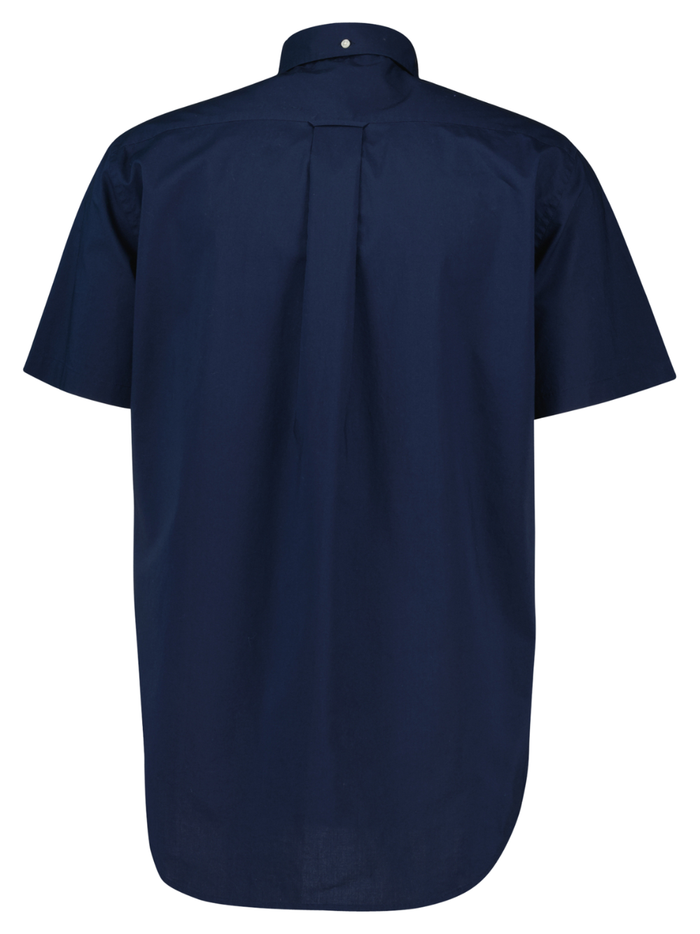 GANT Regular Fit Classic Short Sleeve Poplin Shirt Marine - MAISONDEFASHION.COM