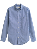 GANT Regular Fit Classic Striped Poplin Shirt College Blue - MAISONDEFASHION.COM