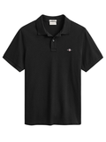 GANT Regular Fit Shield Piqué Polo Shirt Black - MAISONDEFASHION.COM