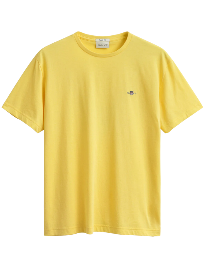 GANT Regular Fit Shield T-Shirt Banana Yellow - MAISONDEFASHION.COM