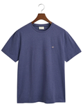 GANT Regular Fit Shield T-Shirt Dark Jeans Blue Melange - MAISONDEFASHION.COM