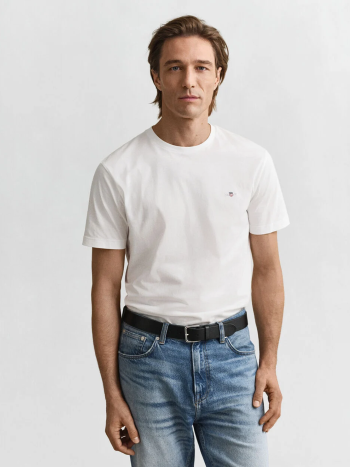 GANT Regular Fit Shield T-Shirt White - MAISONDEFASHION.COM