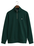 GANT Shield Half-Zip Sweatshirt Tartan Green - MAISONDEFASHION.COM