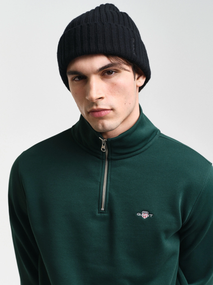 GANT Shield Half-Zip Sweatshirt Tartan Green - MAISONDEFASHION.COM
