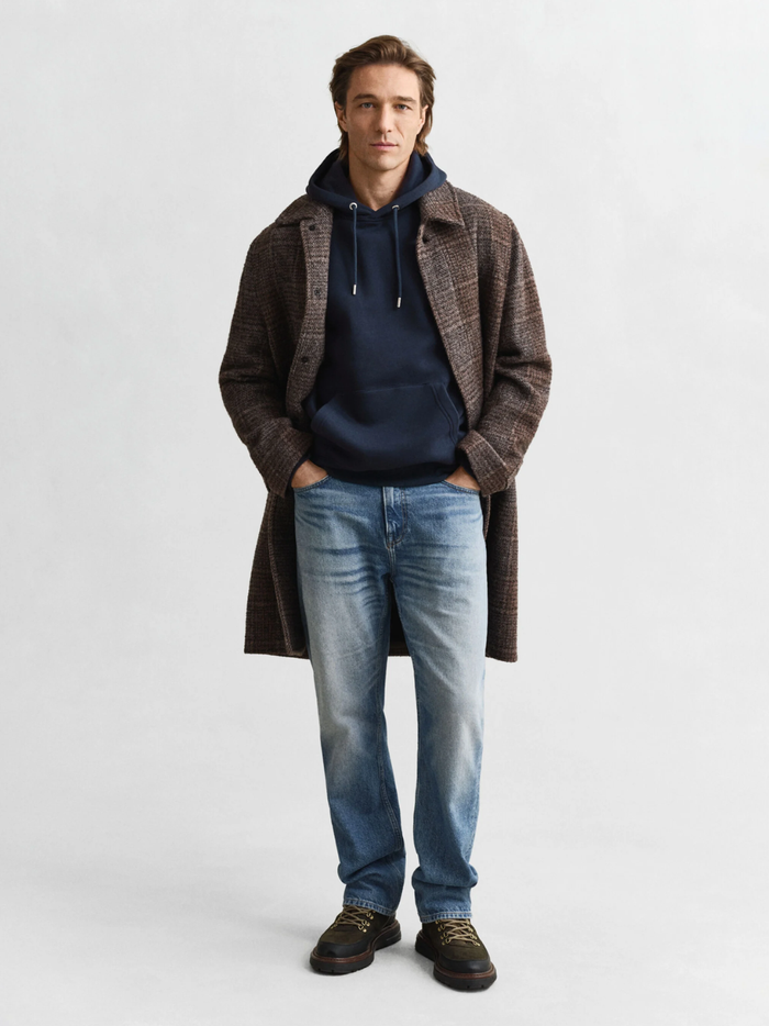 GANT Shield Hoodie Evening Blue - MAISONDEFASHION.COM