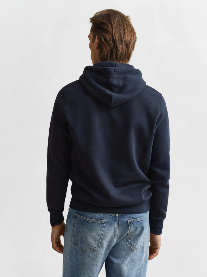 GANT Shield Hoodie Evening Blue - MAISONDEFASHION.COM