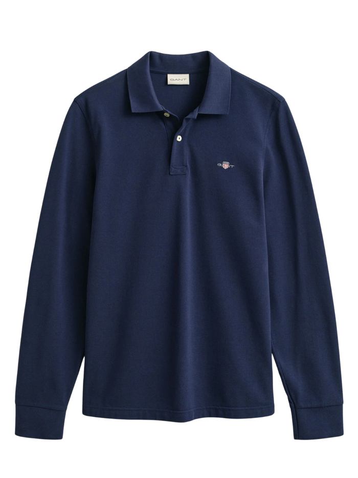 GANT Shield Piqué Rugger Evening Blue - MAISONDEFASHION.COM