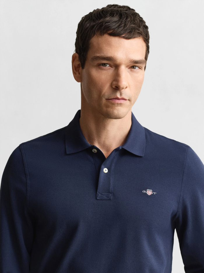 GANT Shield Piqué Rugger Evening Blue - MAISONDEFASHION.COM