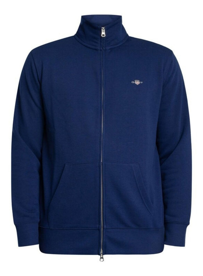 GANT Shield Zip Sweatshirt Rich Navy - MAISONDEFASHION.COM