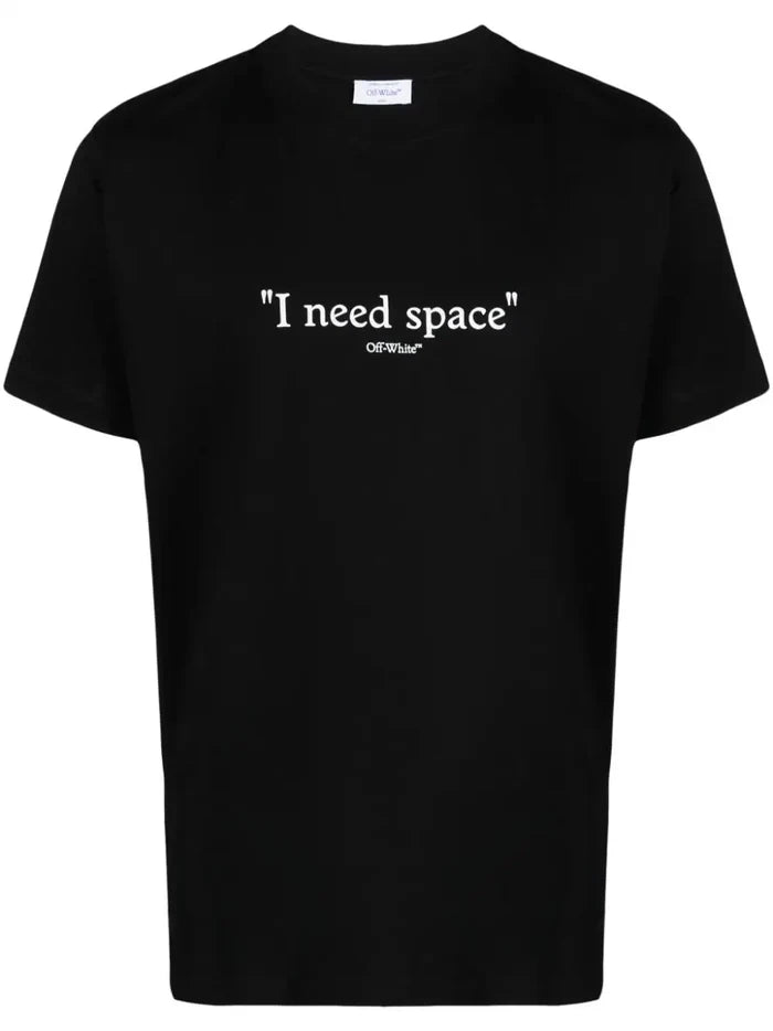 OFF-WHITE MEN Give Me Space S/S Slim T-Shirt Black/White - MAISONDEFASHION.COM