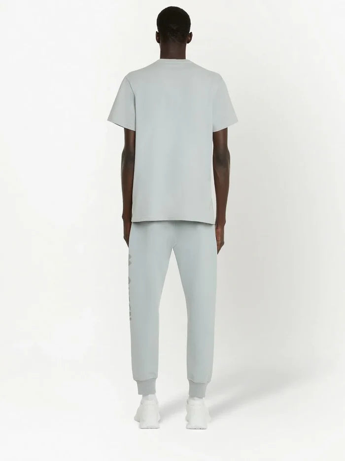 ALEXANDER MCQUEEN Graffiti Logo-Print T-shirt Dove Grey - MAISONDEFASHION.COM