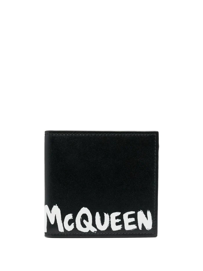 ALEXANDER MCQUEEN Graffiti Logo Wallet Black/Wallet - MAISONDEFASHION.COM