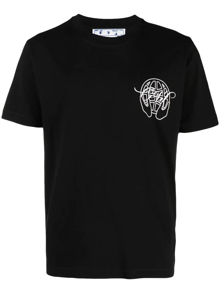 OFF-WHITE Hand Arrow Slim S/S Tee Black White - MAISONDEFASHION.COM