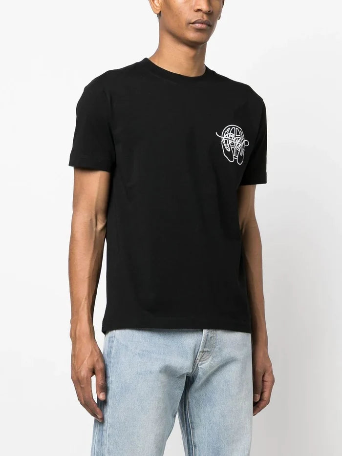 OFF-WHITE Hand Arrow Slim S/S Tee Black White - MAISONDEFASHION.COM