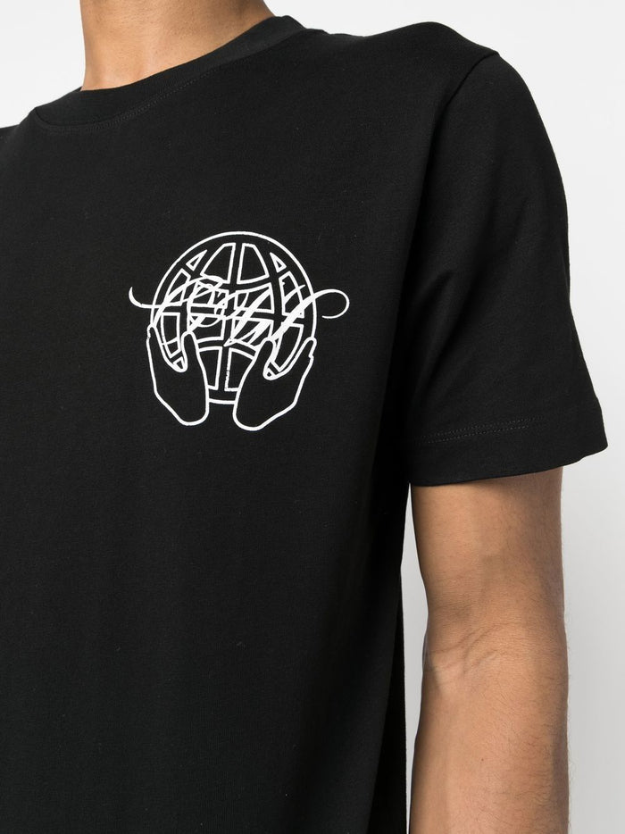 OFF-WHITE Hand Arrow Slim S/S Tee Black White - MAISONDEFASHION.COM