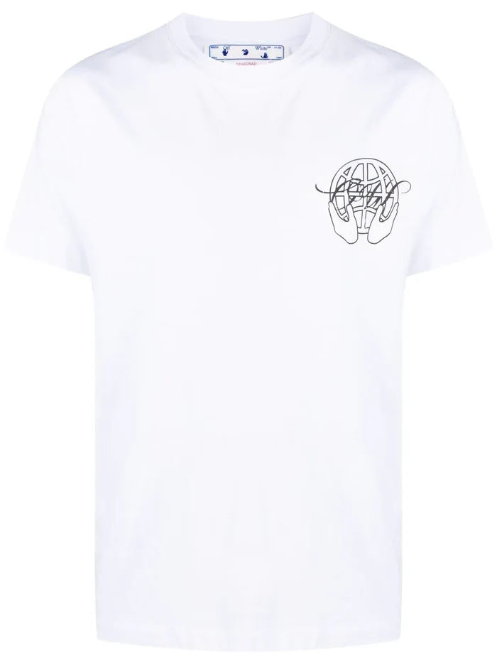 OFF-WHITE Hand Arrow Slim S/S Tee White/Black - MAISONDEFASHION.COM