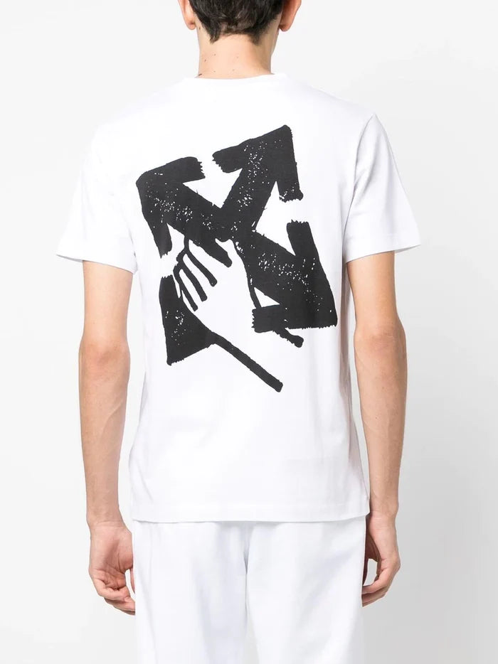 OFF-WHITE Hand Arrow Slim S/S Tee White/Black - MAISONDEFASHION.COM