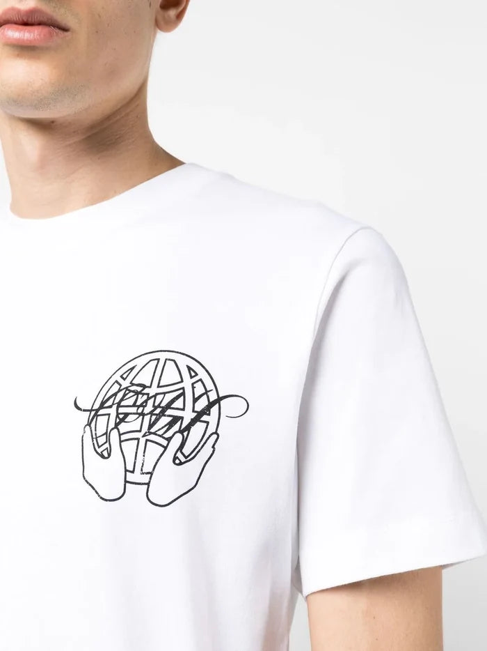 OFF-WHITE Hand Arrow Slim S/S Tee White/Black - MAISONDEFASHION.COM