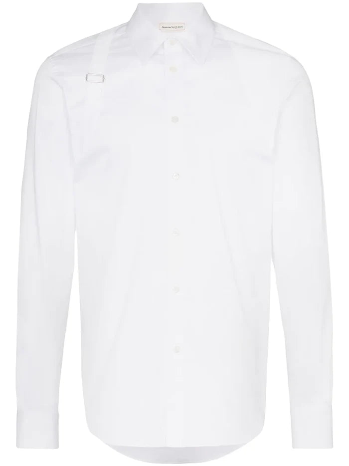 Alexander McQueen Harness Shirt White/White - MAISONDEFASHION.COM