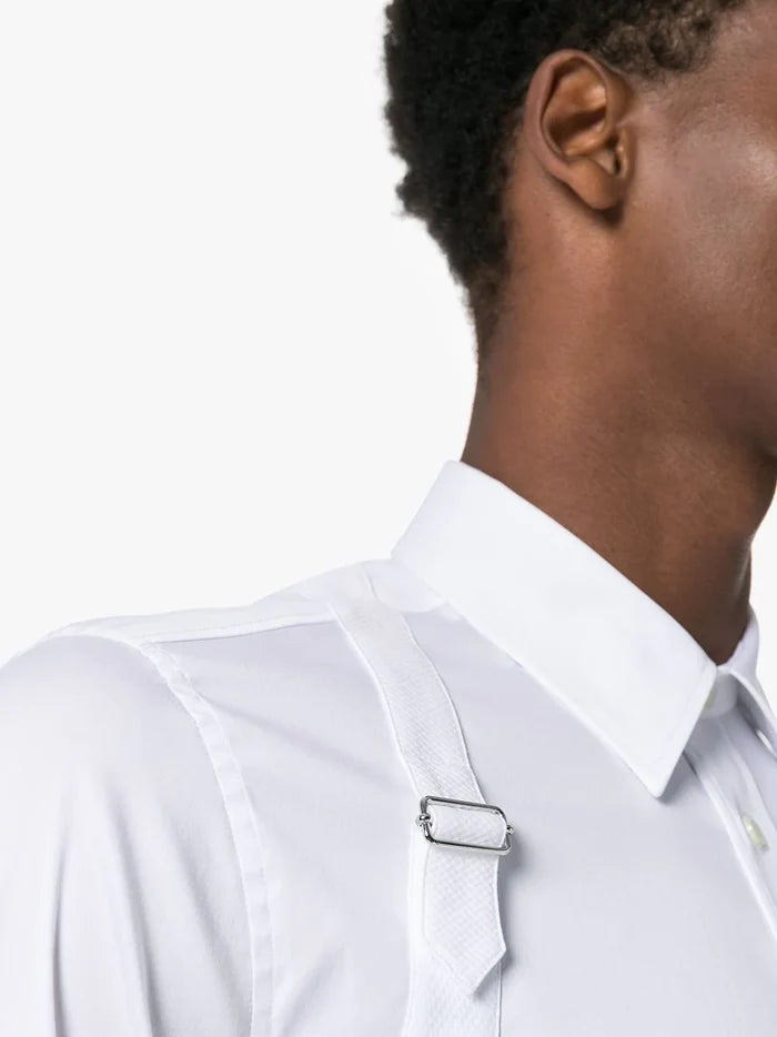 Alexander McQueen Harness Shirt White/White - MAISONDEFASHION.COM