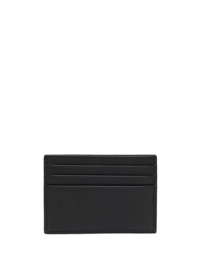 ALEXANDER MCQUEEN Harness Card Holder Calf Leather Black - MAISONDEFASHION.COM