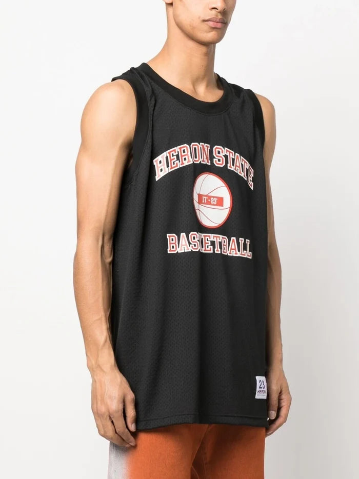 HERON PRESTON 23 Basketball Tank Top Black/Red - MAISONDEFASHION.COM