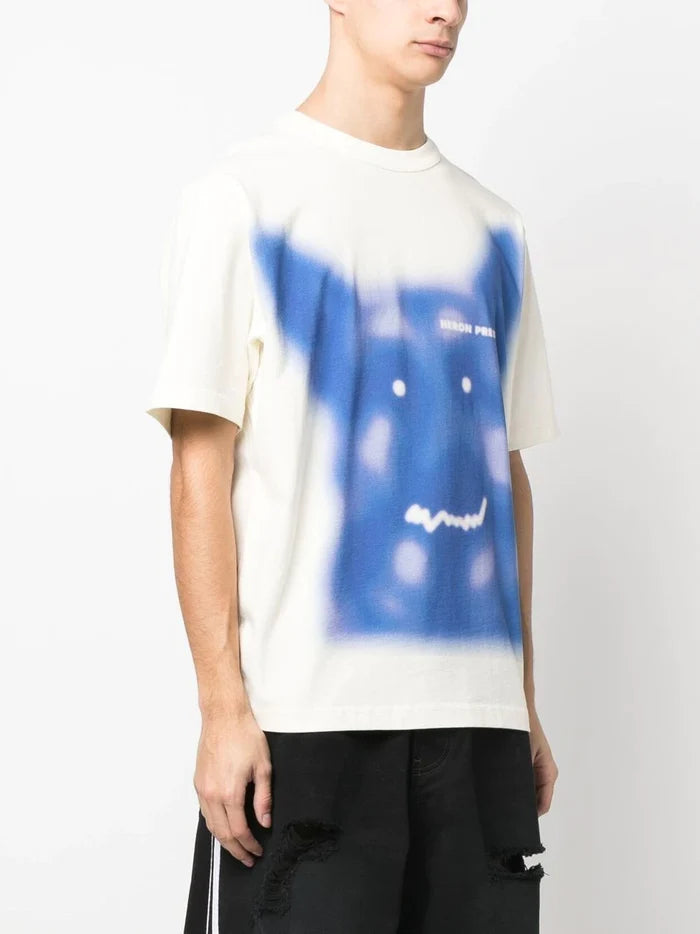 HERON PRESTON Beware Of Dogs S/S T-shirt White/Blue - MAISONDEFASHION.COM