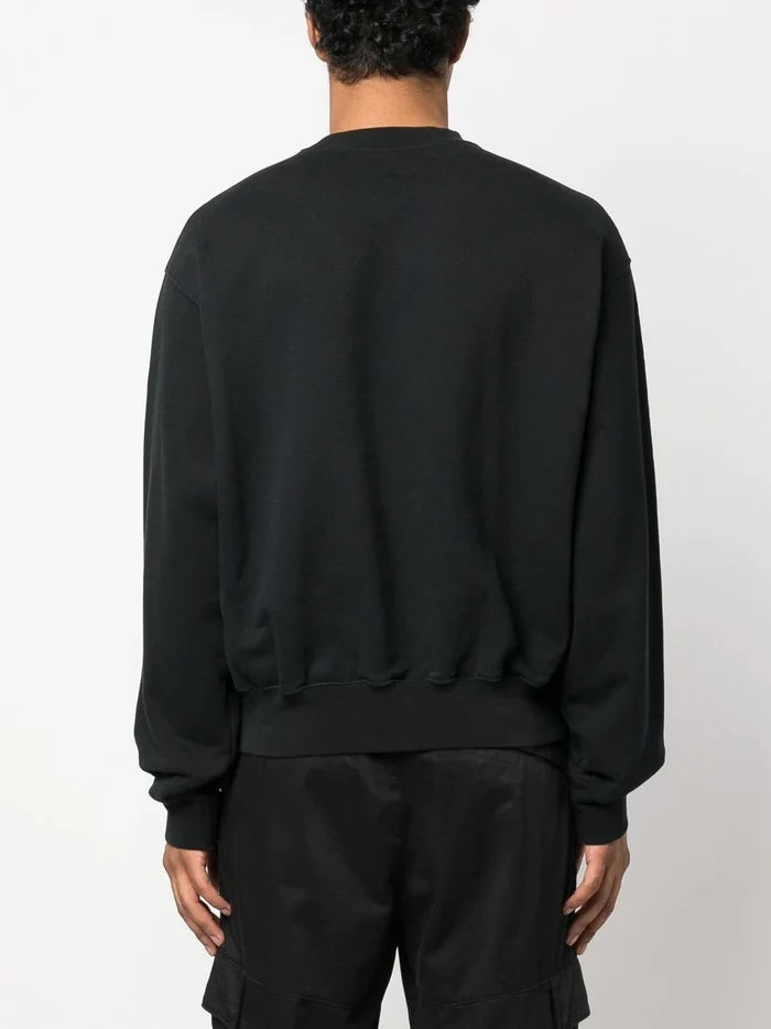 HERON PRESTON Censored Heron Crewneck Sweatshirt Black - MAISONDEFASHION.COM