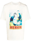 HERON PRESTON Halftone Heron Graphic T-Shirt White - MAISONDEFASHION.COM