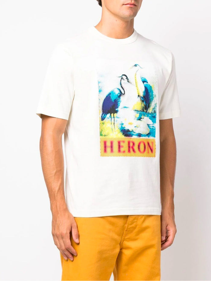 HERON PRESTON Halftone Heron Graphic T-Shirt White - MAISONDEFASHION.COM