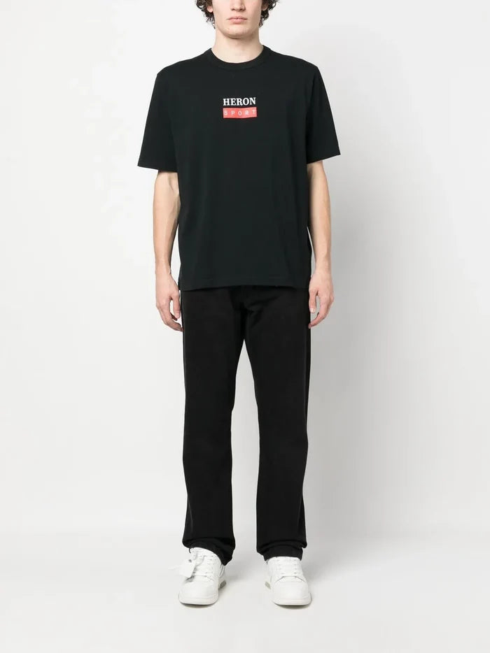 HERON PRESTON Heron Sport S/S T-shirt Black/Red - MAISONDEFASHION.COM
