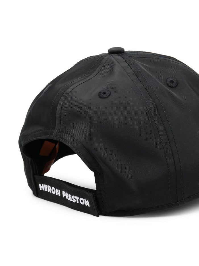HERON PRESTON HPNY Emblem Nylon Cap Black/White - MAISONDEFASHION.COM